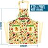 imageLavley Christmas Baking Aprons With Pockets For Women Men and Kids  100 Cotton Long Waist Ties Adjustable Neck StrapKids  Holiday Baking Crew