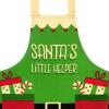 imageLavley Christmas Baking Aprons With Pockets For Women Men and Kids  100 Cotton Long Waist Ties Adjustable Neck StrapSantas Little Helper Kids