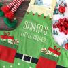 imageLavley Christmas Baking Aprons With Pockets For Women Men and Kids  100 Cotton Long Waist Ties Adjustable Neck StrapSantas Little Helper Kids
