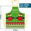 imageLavley Christmas Baking Aprons With Pockets For Women Men and Kids  100 Cotton Long Waist Ties Adjustable Neck StrapSantas Little Helper Kids