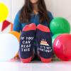imageLavley If You Can Read This Bring Me Funny Socks  Novelty Gifts for Men Women and Teens US Alpha One Size Regular Regular Its My Birthday