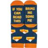 imageLavley If You Can Read This Bring Me Funny Socks  Novelty Gifts for Men Women and Teens US Alpha One Size Regular Regular Pie