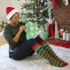 imageLavley Knee High Christmas Socks For Adults  Cute Holiday Party Outfit Accessories for Women and Men  Santa Suit ampamp Elf 2 Pack
