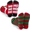 imageLavley Knee High Christmas Socks For Adults  Cute Holiday Party Outfit Accessories for Women and Men  Santa Suit ampamp Elf 2 Pack
