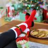 imageLavley Knee High Christmas Socks For Adults  Cute Holiday Party Outfit Accessories for Women and Men  Santa Suit ampamp Elf 2 Pack