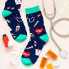 imageLavley Medical Themed Socks for Nurses Doctors and Cancer Survivors  Unisex Style for Men and WomenMedical Worker BlueTeal