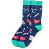 imageLavley Medical Themed Socks for Nurses Doctors and Cancer Survivors  Unisex Style for Men and WomenMedical Worker BlueTeal
