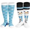 imageKnee High Christmas Socks For Adults  Cute Holiday Party Outfit Accessories For Women and Men  One Size LongSnowflakes  Snowman