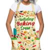 imageLavley Christmas Baking Aprons With Pockets For Women Men and Kids  100 Cotton Long Waist Ties Adjustable Neck StrapHoliday Baking Crew