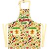 imageLavley Christmas Baking Aprons With Pockets For Women Men and Kids  100 Cotton Long Waist Ties Adjustable Neck StrapKids  Holiday Baking Crew