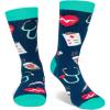 imageLavley Medical Themed Socks for Nurses Doctors and Cancer Survivors  Unisex Style for Men and WomenMedical Worker BlueTeal