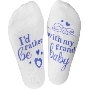 imageFunny Grandparent Socks  Gift For Grandmas ampamp Expecting Grandparents Id Rather Be One Size