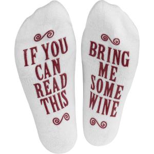 imageHaute Soiree Womens Novelty Socks  If You Can Read This Bring Me Some  One Size Fits AllBurgundy Wine