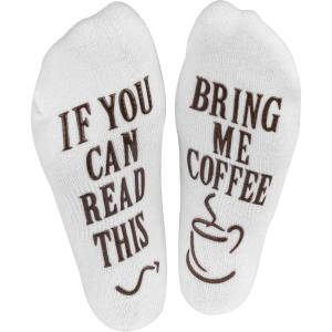 imageHaute Soiree Womens Novelty Socks  If You Can Read This Bring Me Some  One Size Fits AllCoffee