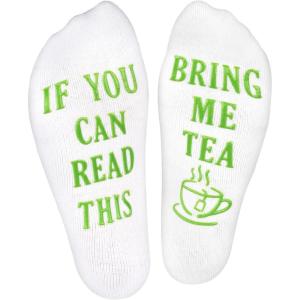 imageHaute Soiree Womens Novelty Socks  If You Can Read This Bring Me Some  One Size Fits AllTea