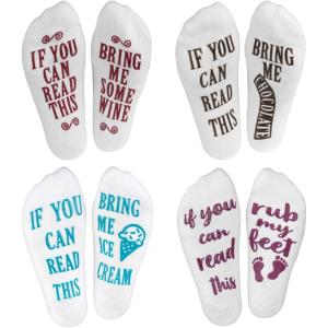 imageHaute Soiree Womens Novelty Socks  If You Can Read This Bring Me Some  One Size Fits AllVariety 4 Pack