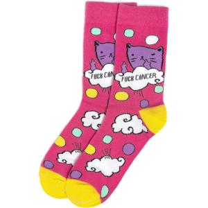 imageLavley Medical Themed Socks for Nurses Doctors and Cancer Survivors  Unisex Style for Men and WomenF Cancer Cat