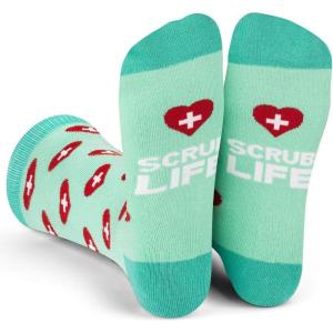 imageLavley Medical Themed Socks for Nurses Doctors and Cancer Survivors  Unisex Style for Men and WomenScrub Life