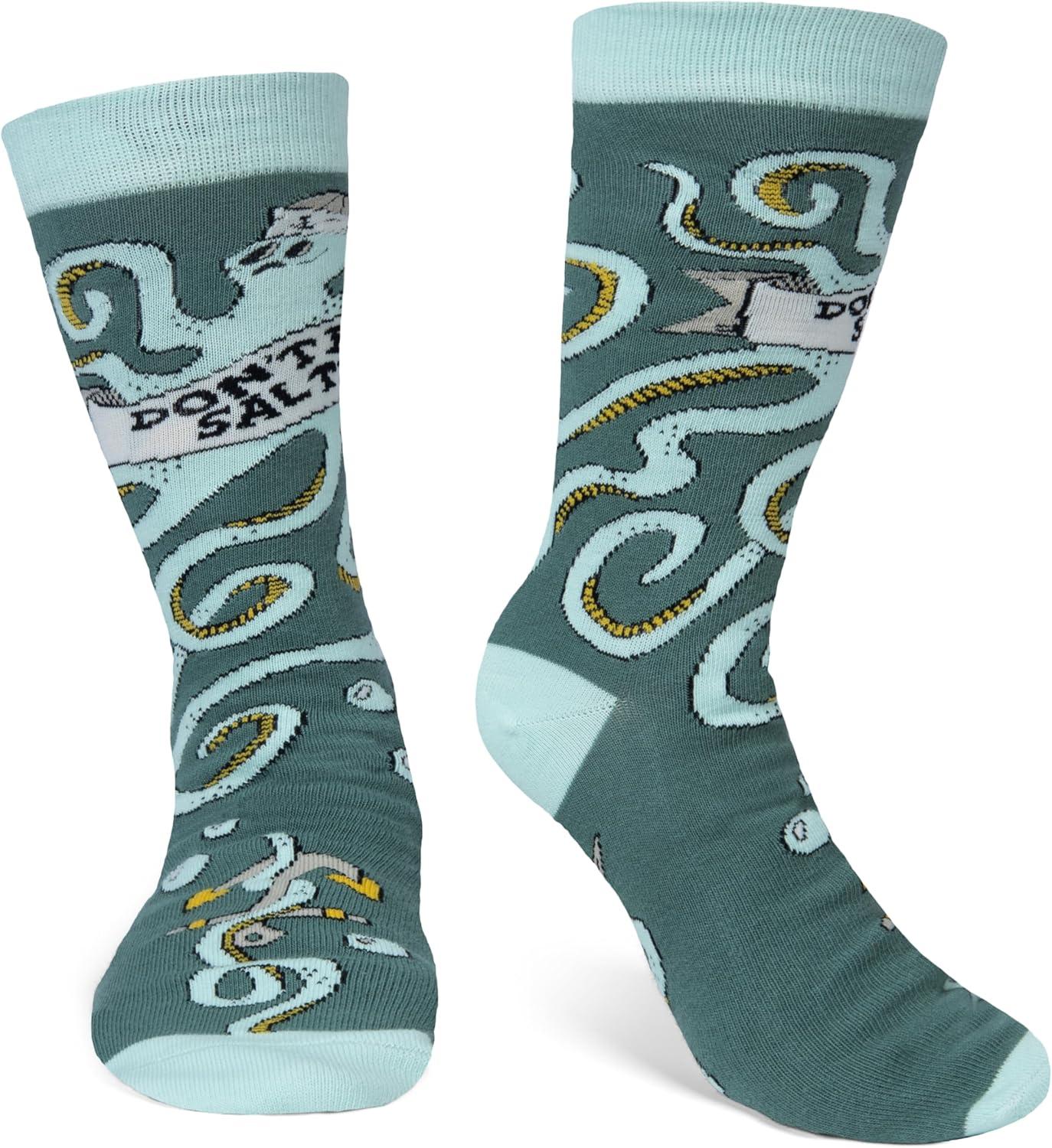 imageLavley Fun and Funny Socks for Women  Cute Colorful Acessory Gifts for Adults and Teens  One Size Fits Most LadiesDont Be Salty Octopus