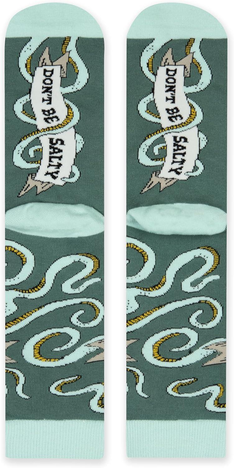 imageLavley Fun and Funny Socks for Women  Cute Colorful Acessory Gifts for Adults and Teens  One Size Fits Most LadiesDont Be Salty Octopus