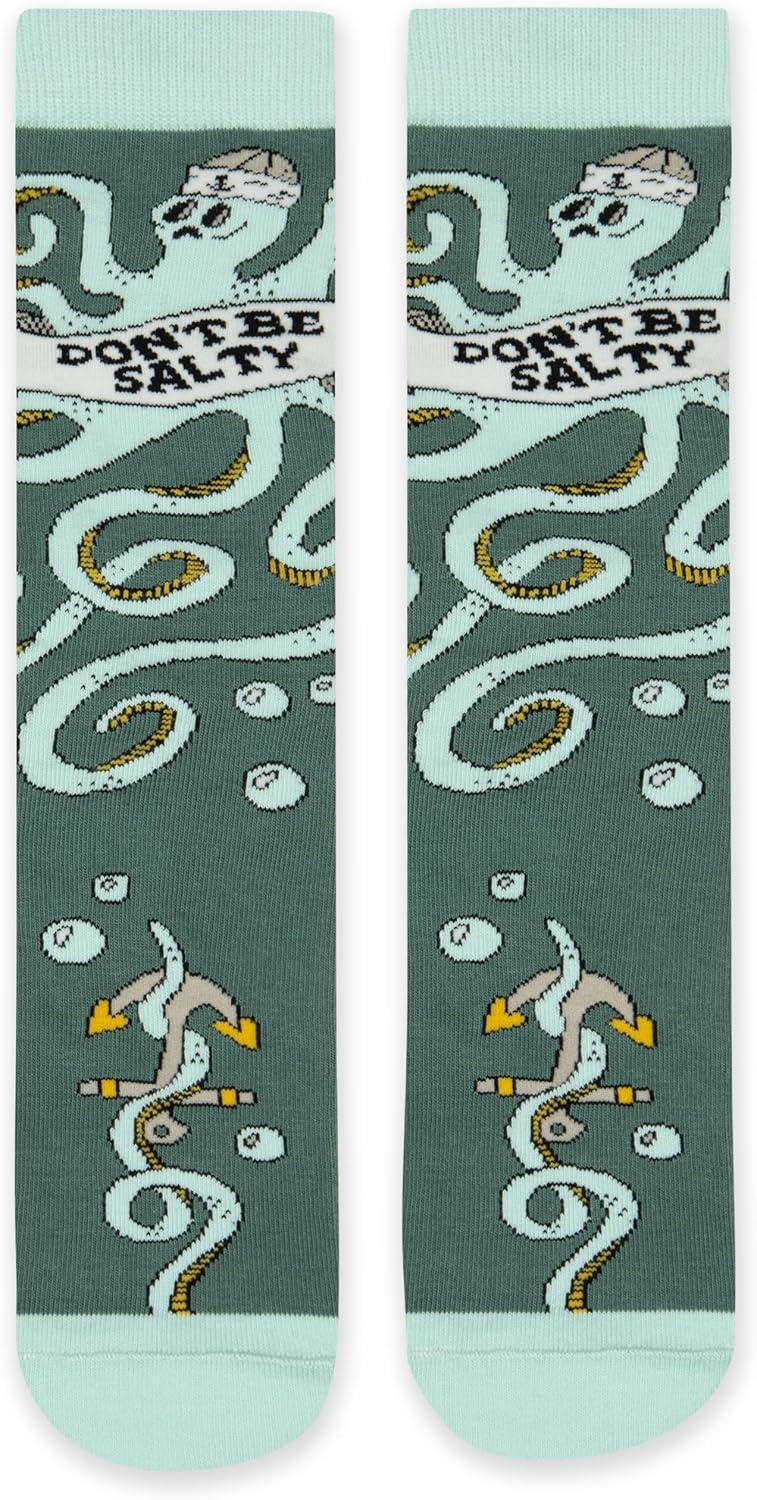 imageLavley Fun and Funny Socks for Women  Cute Colorful Acessory Gifts for Adults and Teens  One Size Fits Most LadiesDont Be Salty Octopus