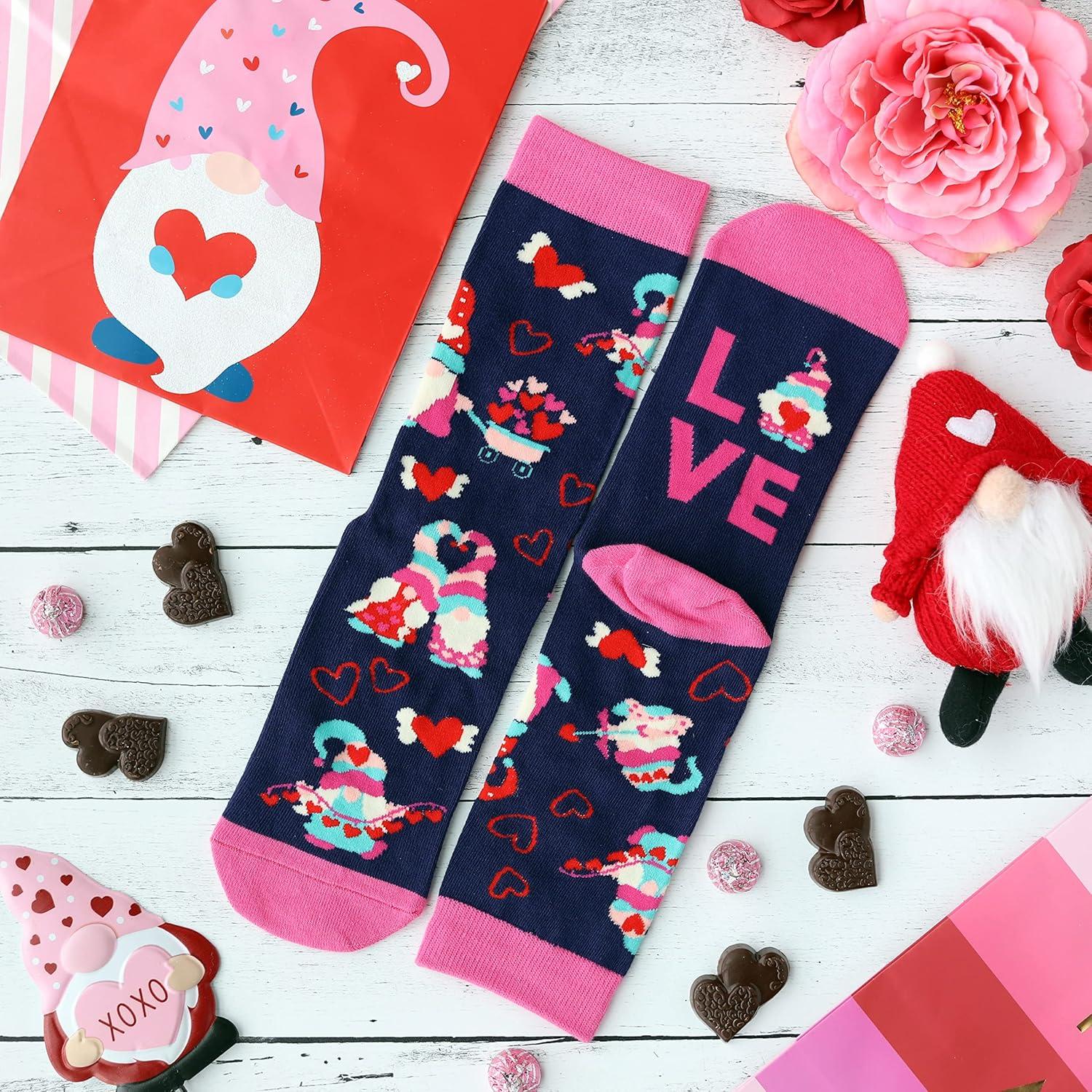 imageLavley Fun and Funny Socks for Women  Cute Colorful Acessory Gifts for Adults and Teens  One Size Fits Most LadiesGnome Love