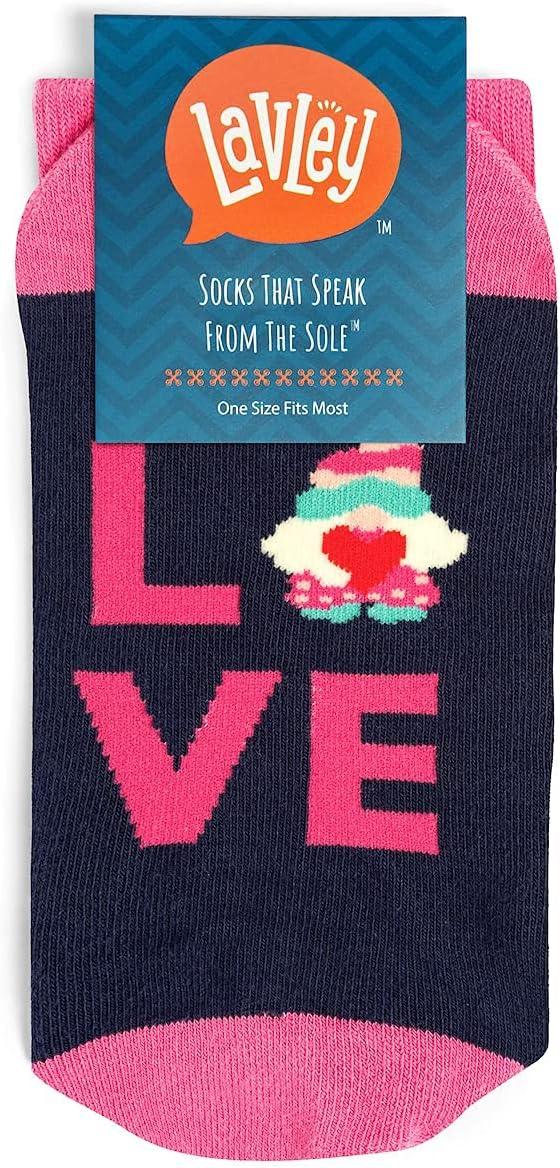 imageLavley Fun and Funny Socks for Women  Cute Colorful Acessory Gifts for Adults and Teens  One Size Fits Most LadiesGnome Love