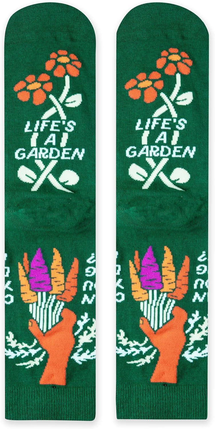 imageLavley Fun and Funny Socks for Women  Cute Colorful Acessory Gifts for Adults and Teens  One Size Fits Most LadiesLifes a Garden  Dig It