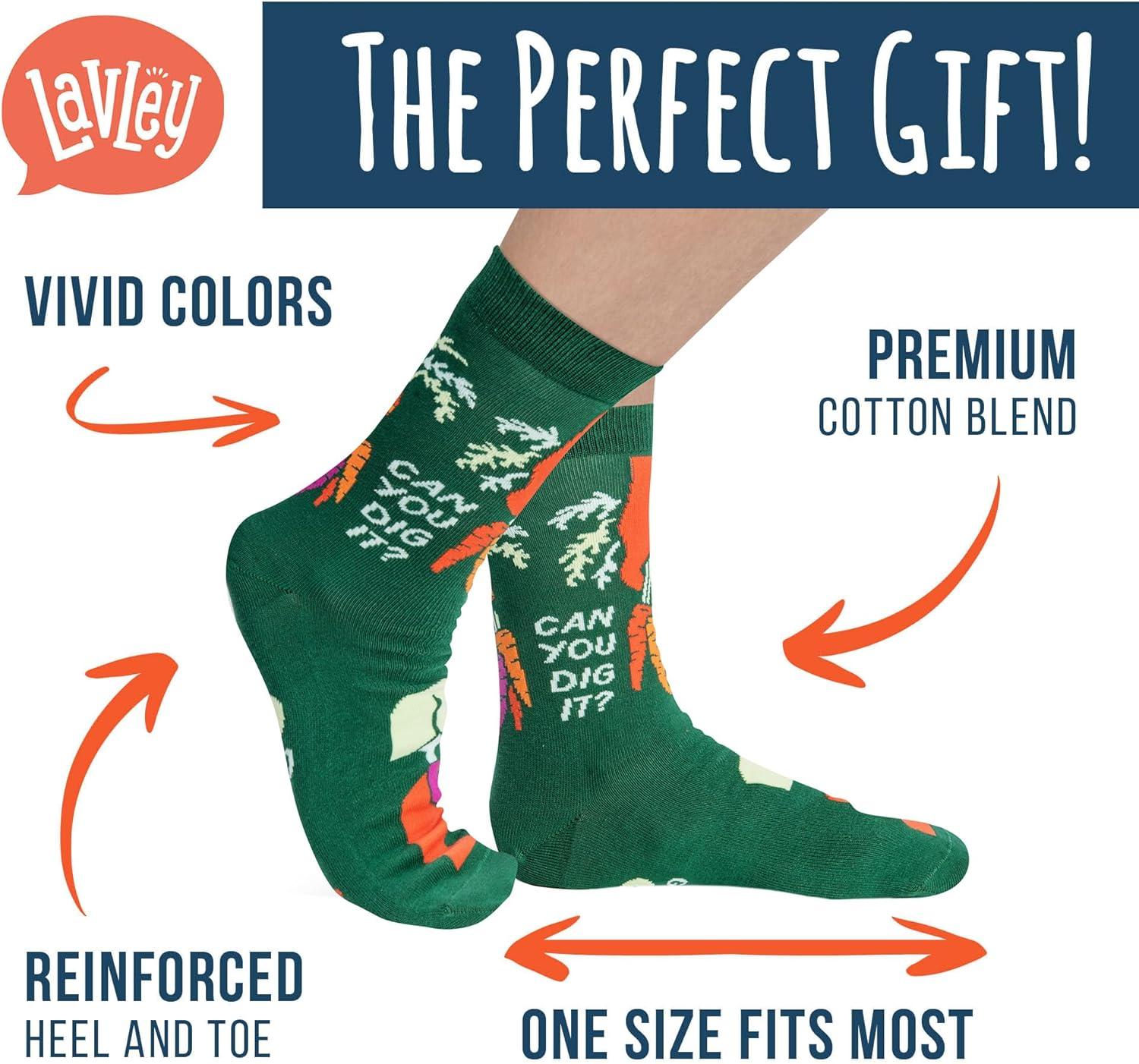 imageLavley Fun and Funny Socks for Women  Cute Colorful Acessory Gifts for Adults and Teens  One Size Fits Most LadiesLifes a Garden  Dig It