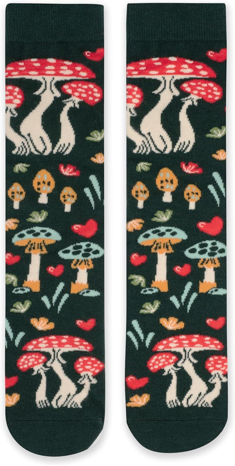 imageLavley Fun and Funny Socks for Women  Cute Colorful Acessory Gifts for Adults and Teens  One Size Fits Most LadiesMush Love Mushrooms