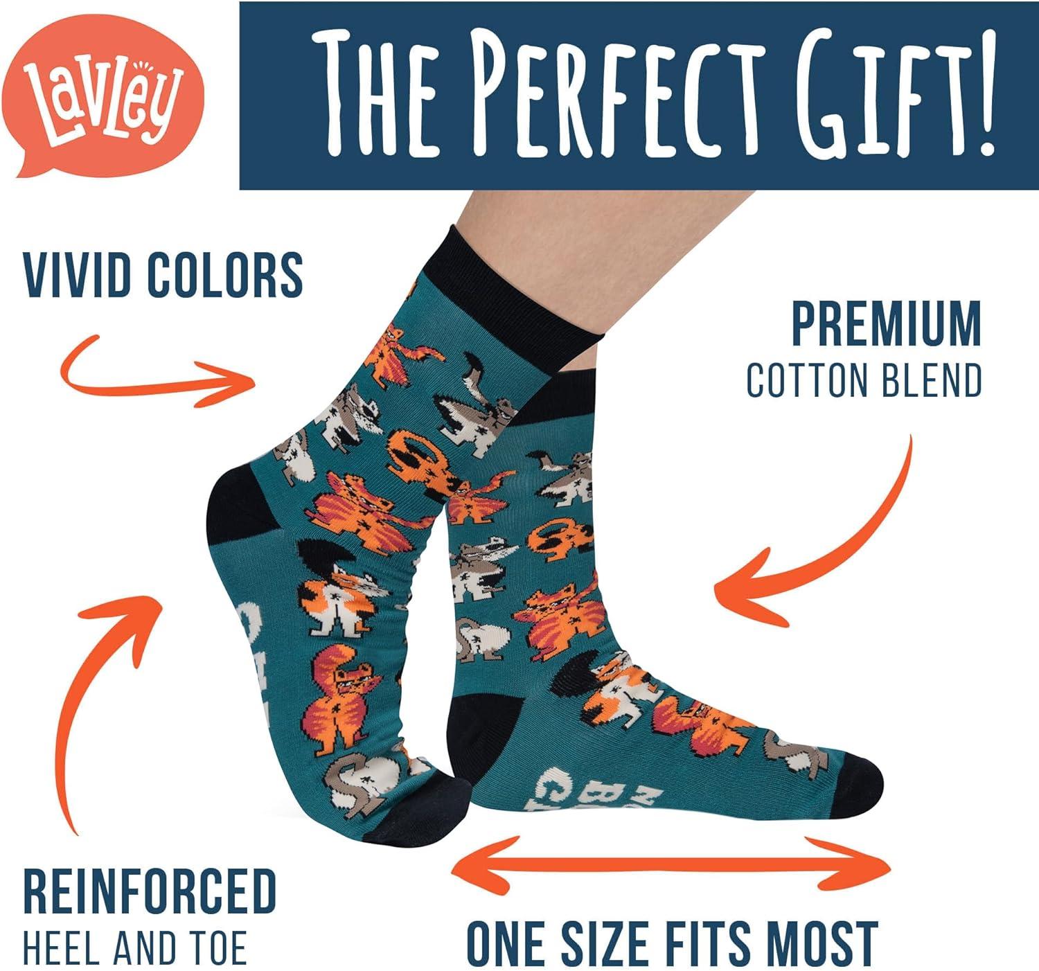 imageLavley Fun and Funny Socks for Women  Cute Colorful Acessory Gifts for Adults and Teens  One Size Fits Most LadiesNothing Butt Cats