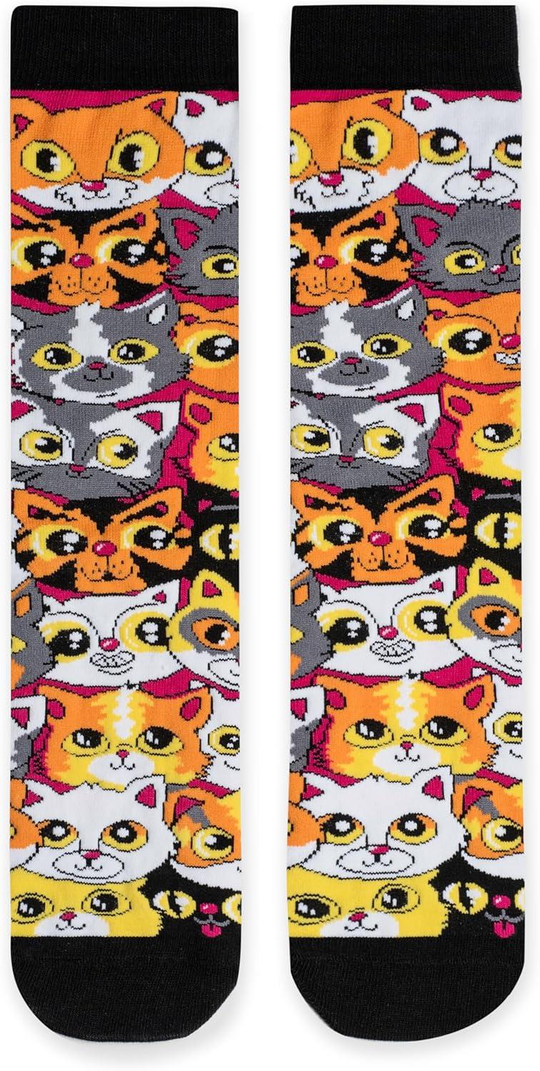 imageLavley Fun and Funny Socks for Women  Cute Colorful Acessory Gifts for Adults and Teens  One Size Fits Most LadiesOne Cat Shy of Crazy