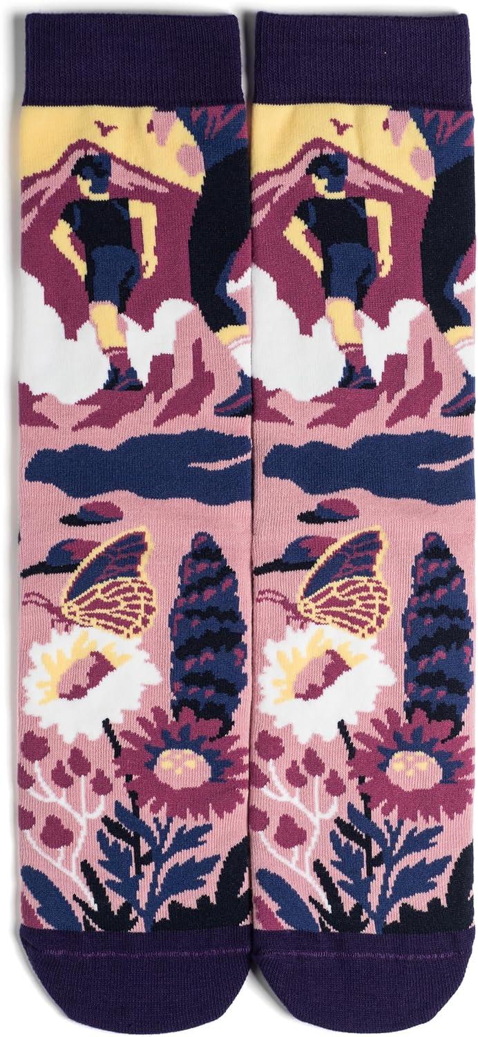 imageLavley Fun and Funny Socks for Women  Cute Colorful Acessory Gifts for Adults and Teens  One Size Fits Most LadiesRise and Climb Purple