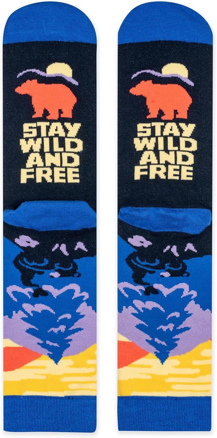 imageLavley Fun and Funny Socks for Women  Cute Colorful Acessory Gifts for Adults and Teens  One Size Fits Most LadiesStay Wild and Free