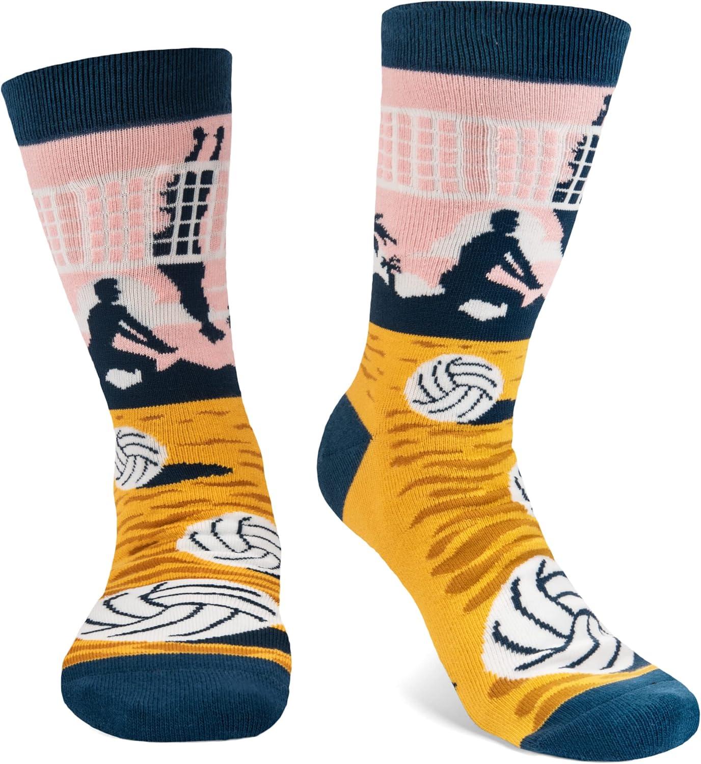 imageLavley Fun and Funny Socks for Women  Cute Colorful Acessory Gifts for Adults and Teens  One Size Fits Most LadiesVolleyball