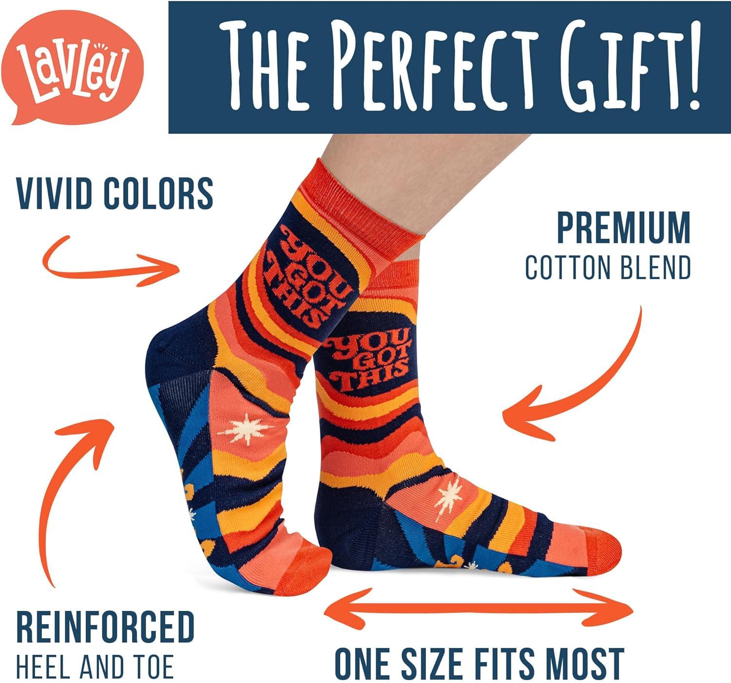 imageLavley Fun and Funny Socks for Women  Cute Colorful Acessory Gifts for Adults and Teens  One Size Fits Most LadiesYou Got This