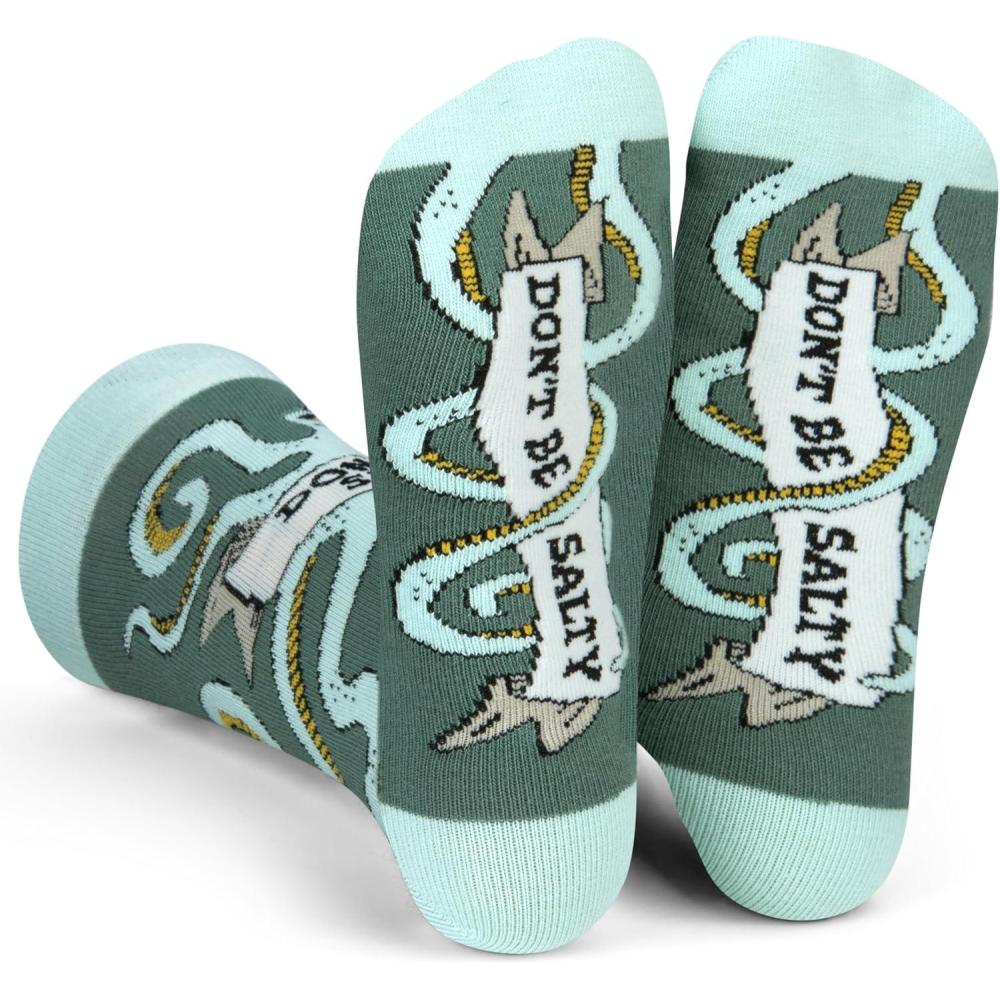 imageLavley Fun and Funny Socks for Women  Cute Colorful Acessory Gifts for Adults and Teens  One Size Fits Most LadiesDont Be Salty Octopus