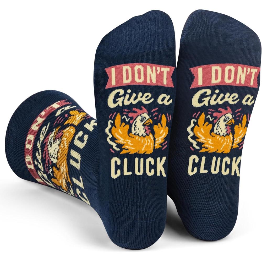 imageLavley Fun and Funny Socks for Women  Cute Colorful Acessory Gifts for Adults and Teens  One Size Fits Most LadiesI Dont Give a Cluck