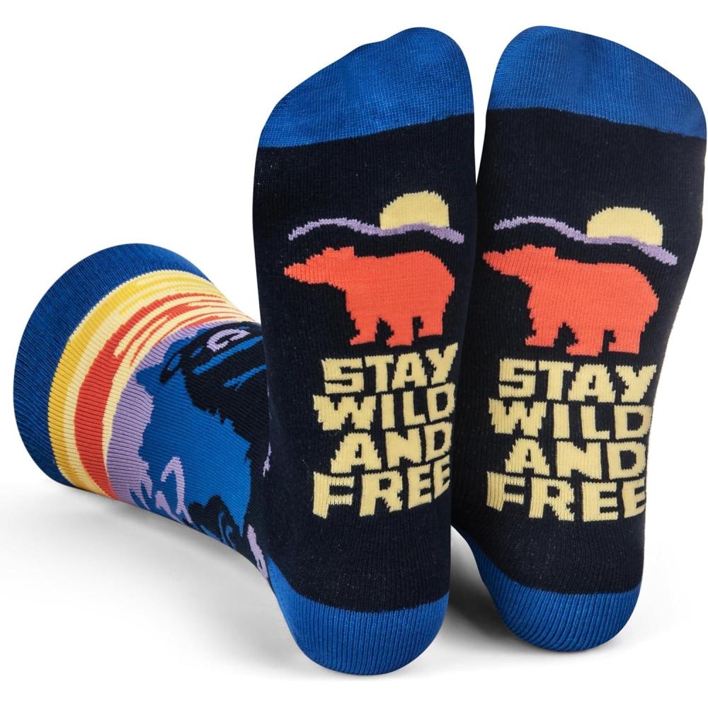 imageLavley Fun and Funny Socks for Women  Cute Colorful Acessory Gifts for Adults and Teens  One Size Fits Most LadiesStay Wild and Free