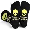 imageLavley Funny Socks for Adults  Cool Novelty Gifts and Stocking Stuffers for Men Women ampamp Teens  One SizeBelieve in Yourself Alien