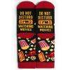 imageLavley Funny Socks for Adults  Cool Novelty Gifts and Stocking Stuffers for Men Women ampamp Teens  One SizeDo Not Disturb Im Watching Movies