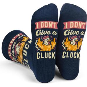 imageLavley Fun and Funny Socks for Women  Cute Colorful Acessory Gifts for Adults and Teens  One Size Fits Most LadiesI Dont Give a Cluck