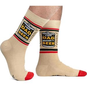 imageLavley Funny Socks for Adults  Cool Novelty Gifts and Stocking Stuffers for Men Women ampamp Teens  One SizeDad Needs a Beer
