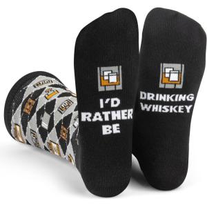 imageLavley Funny Socks for Adults  Cool Novelty Gifts and Stocking Stuffers for Men Women ampamp Teens  One SizeDrinking Whiskey