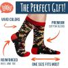 imageLavley Funny Christmas Socks for Adults  Novelty Stocking Stuffer Gifts for Men Women and Teens  Unisex One SizeFeliz Naughty Dog