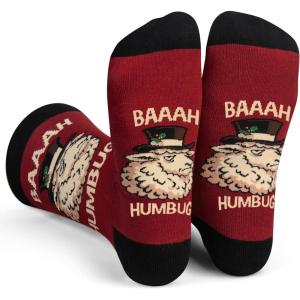 imageLavley Funny Christmas Socks for Adults  Novelty Stocking Stuffer Gifts for Men Women and Teens  Unisex One SizeBaaah Humbug