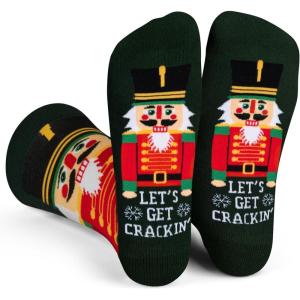 imageLavley Funny Christmas Socks for Adults  Novelty Stocking Stuffer Gifts for Men Women and Teens  Unisex One SizeLets Get Crackin