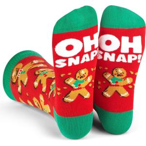 imageLavley Funny Christmas Socks for Adults  Novelty Stocking Stuffer Gifts for Men Women and Teens  Unisex One SizeOh Snap Gingerbread Man