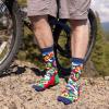 imageLavley Bike Socks  Gifts for cyclists and mountain bikers  Fun holiday or birthday gift  Great stocking stufferBike More  Worry Less