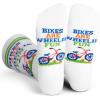 imageLavley Bike Socks  Gifts for cyclists and mountain bikers  Fun holiday or birthday gift  Great stocking stufferBikes Are Wheelie Fun